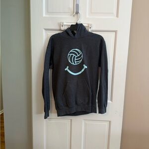Women’s Gray Volleyball Smiley Face Hoodie size Small